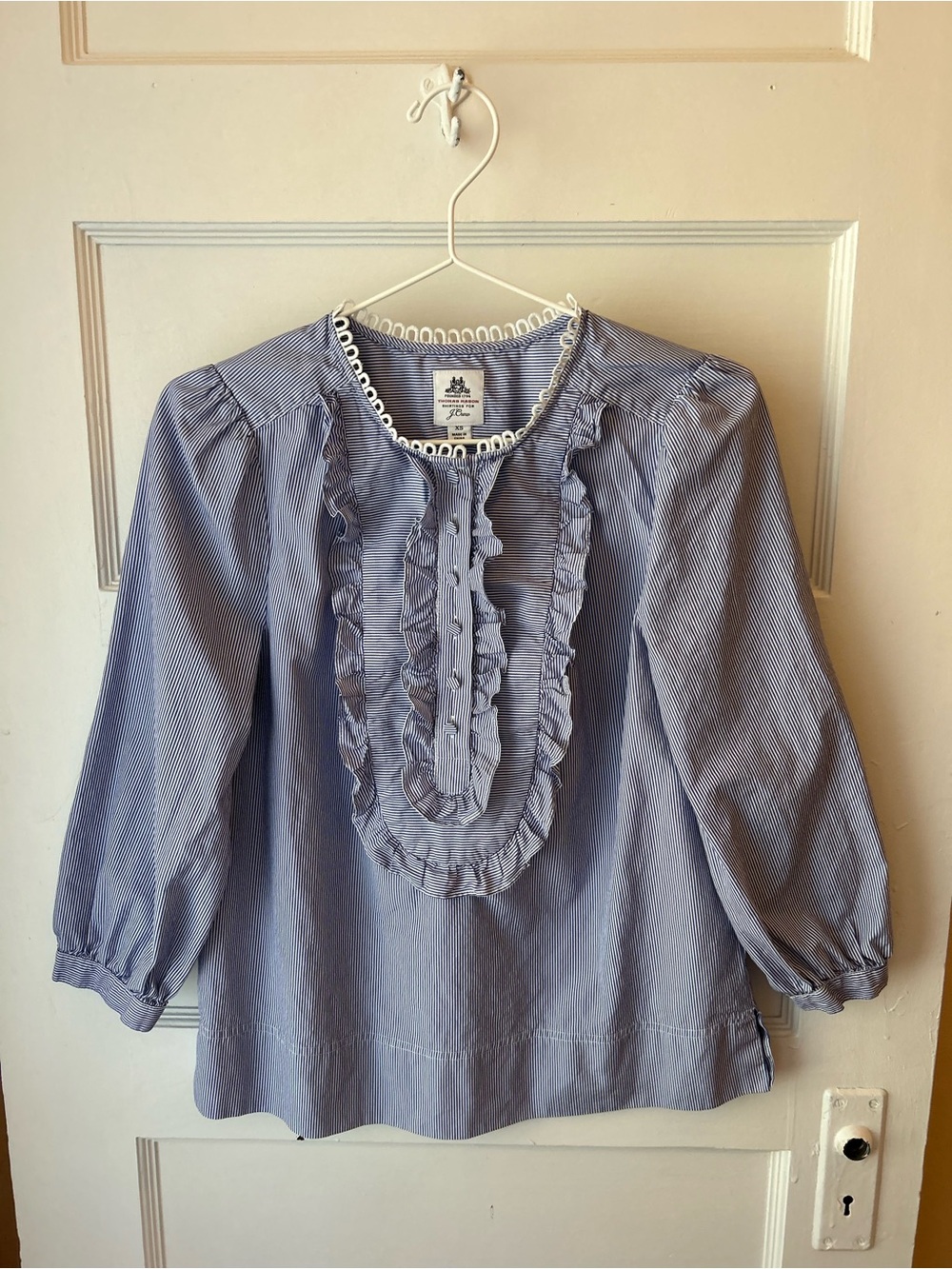Thomas Mason for J. Crew blue and white striped blouse